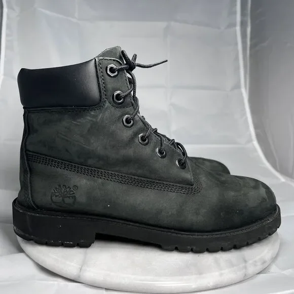 Timberland Boots Boys Junior Size 6 Premium NuBuck Leather Gree - Picture 4 of 10